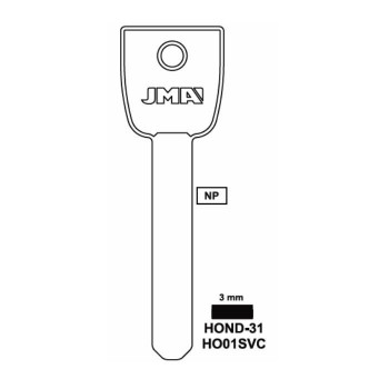 HONDA  HIGH SECURITY    TEST KEY - HO01-SVC